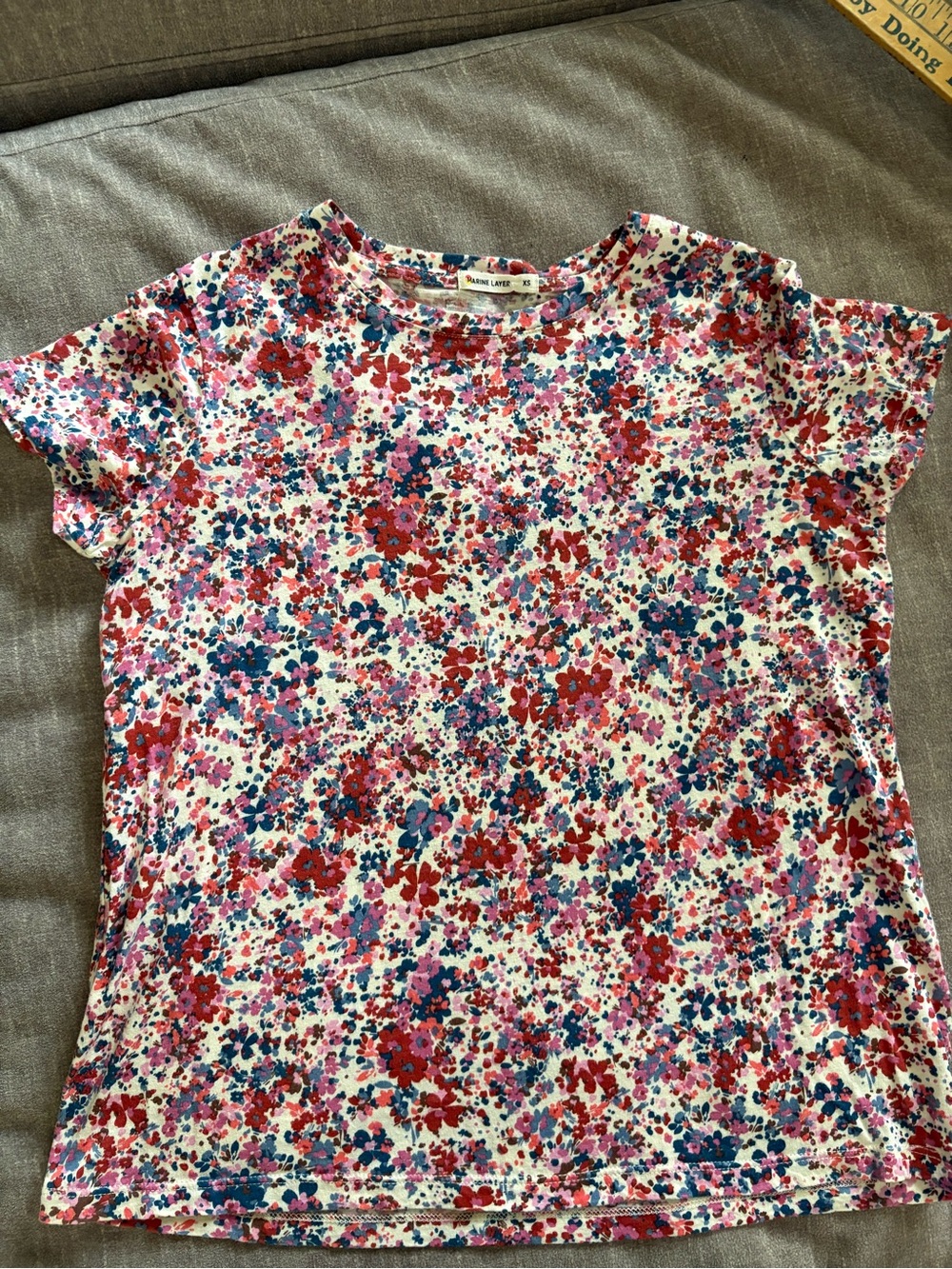 Marine Layer Multicolor Floral Crew Tee